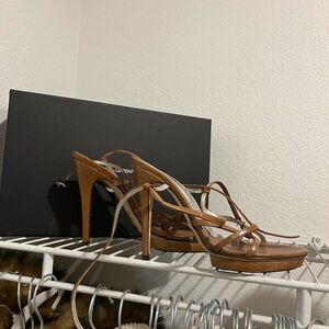Dolce and Gabanna brown strappy heels